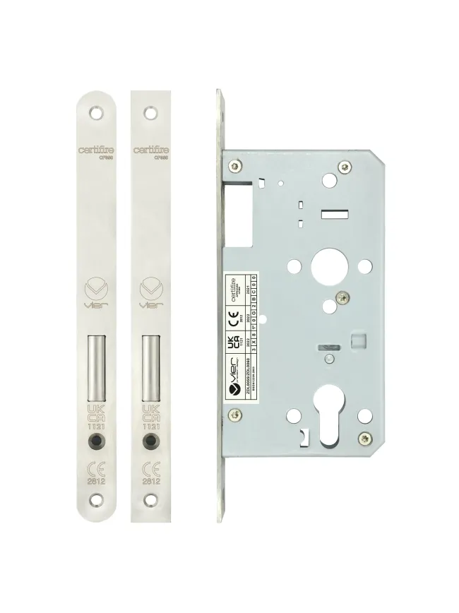 Zoo Hardware Din euro deadlock - backset 60mm - Satin Stainless