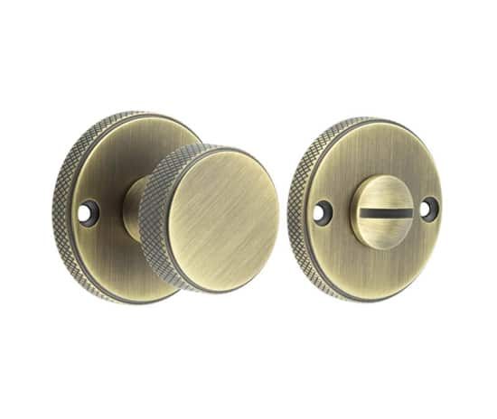 Burlington Westbourne Knurled Turn & Release Antique Brass - By Frelan Hardware - BUR180AB