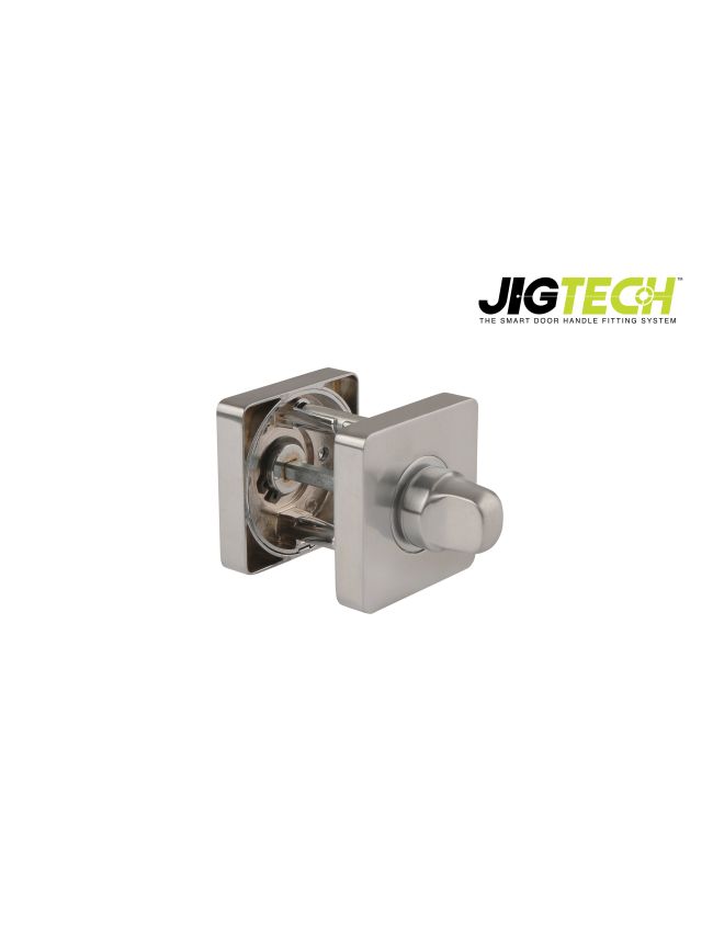 Jigtech Square Bathroom Turn & Release Set Satin Chrome