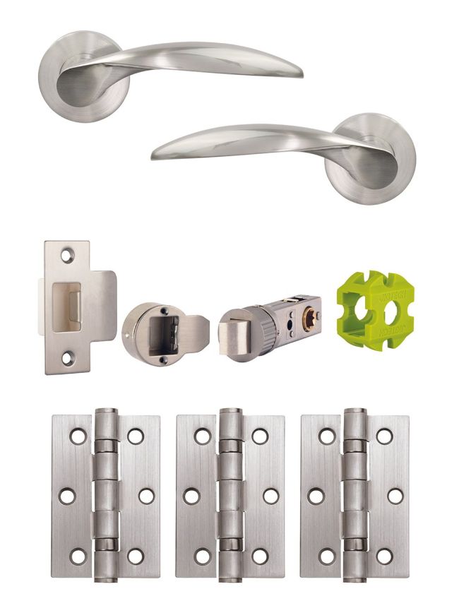 Jigtech Cresta Passage Door Pack Satin Chrome - JTB72200