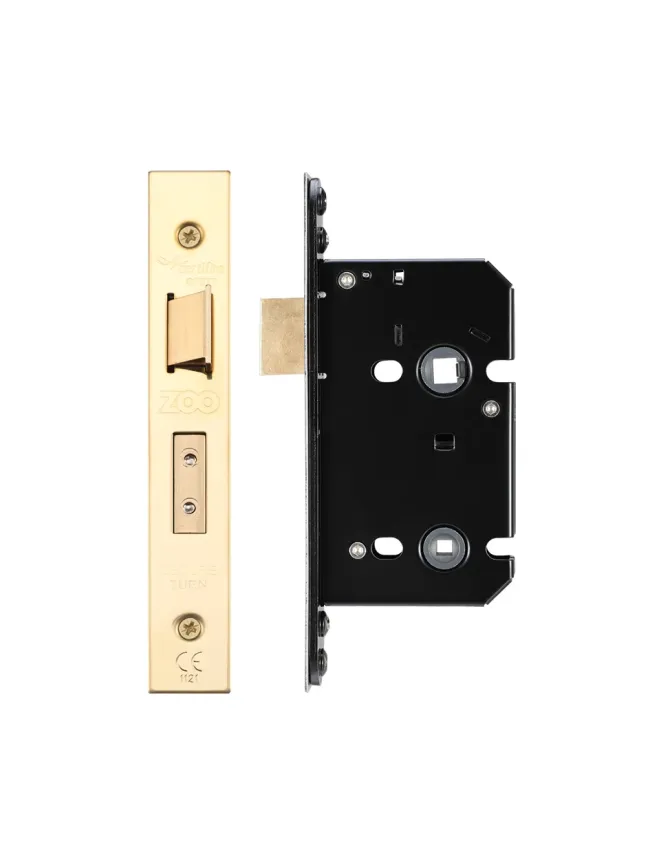 Zoo Hardware Bathroom Lock - 64mm C/W PVD Forend and Strike