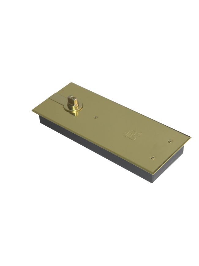Rutland TS.7004 Hold Open Floor Spring & BC c/w Cover Plate & DA Pack, Polished Brass
