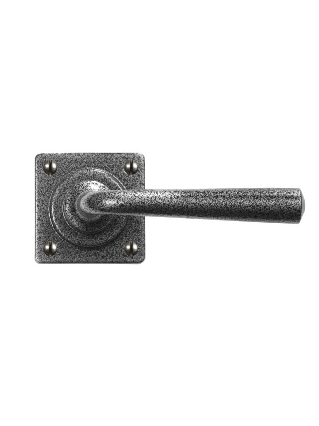 Pastow Lever Handle on Square Rose - Forged Steel