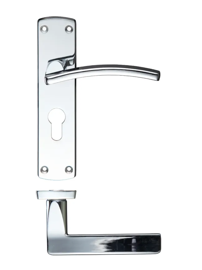 Zoo Hardware Toledo lever on euro backplate - Polished Chrome