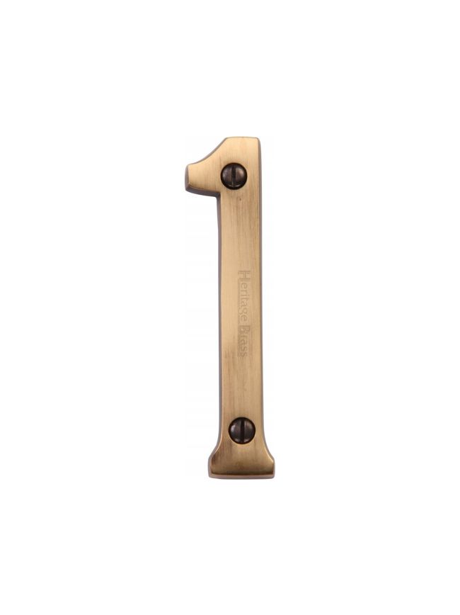 Heritage Brass Numeral 1 Face Fix 76mm (3") Antique Brass finish