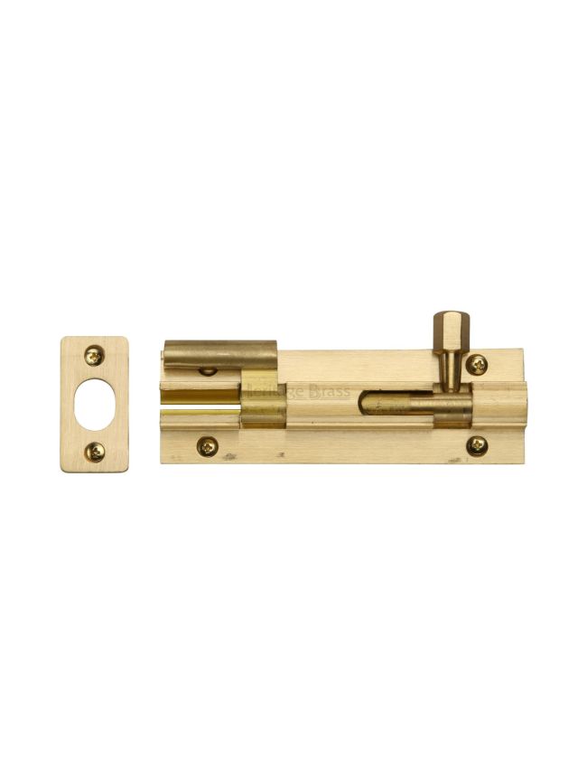 Heritage Brass Door Bolt Necked 4" x 1.25" Satin Brass finish