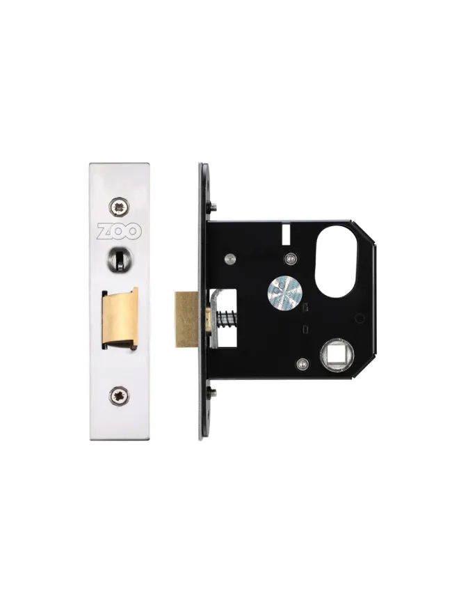 Zoo Hardware Replacement Nightlatch - 76mm c/w PVD Forend and Strike - Satin Stainless