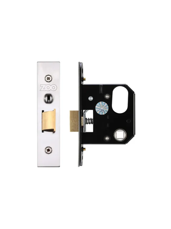 Zoo Hardware Replacement Nightlatch - 64mm c/w PVD Forend and Strike - Satin Stainless