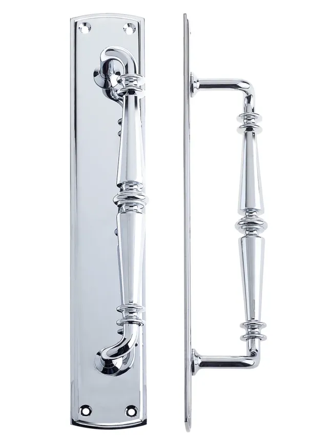 Zoo Hardware Pull Handle on Backplate - Polished Chrome