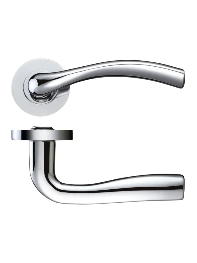 Zoo Hardware Siena lever on round rose - Polished Chrome