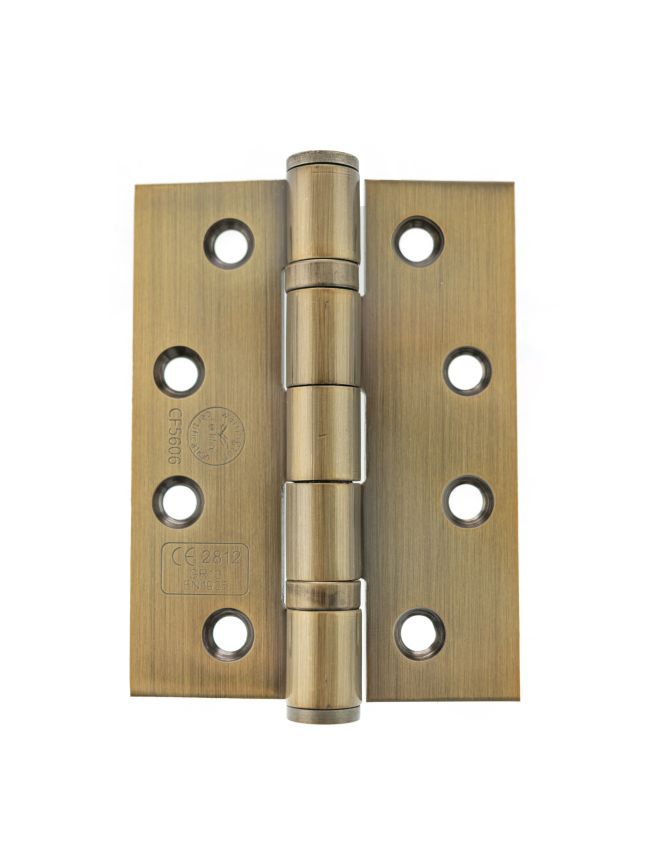 Atlantic Ball Bearing Hinges Grade 13 Fire Rated 4" x 3" x 3mm - Antique Brass (Pair)