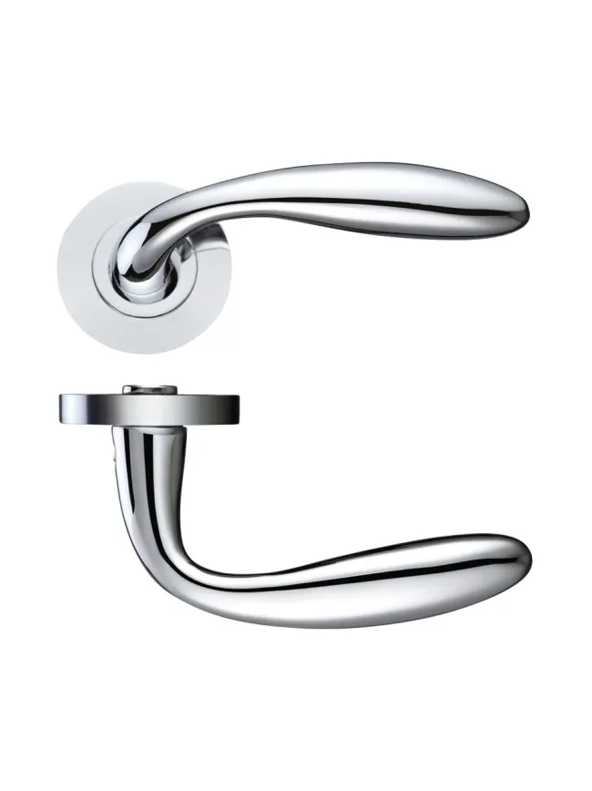 Zoo Hardware Verona lever on round rose - Polished Chrome
