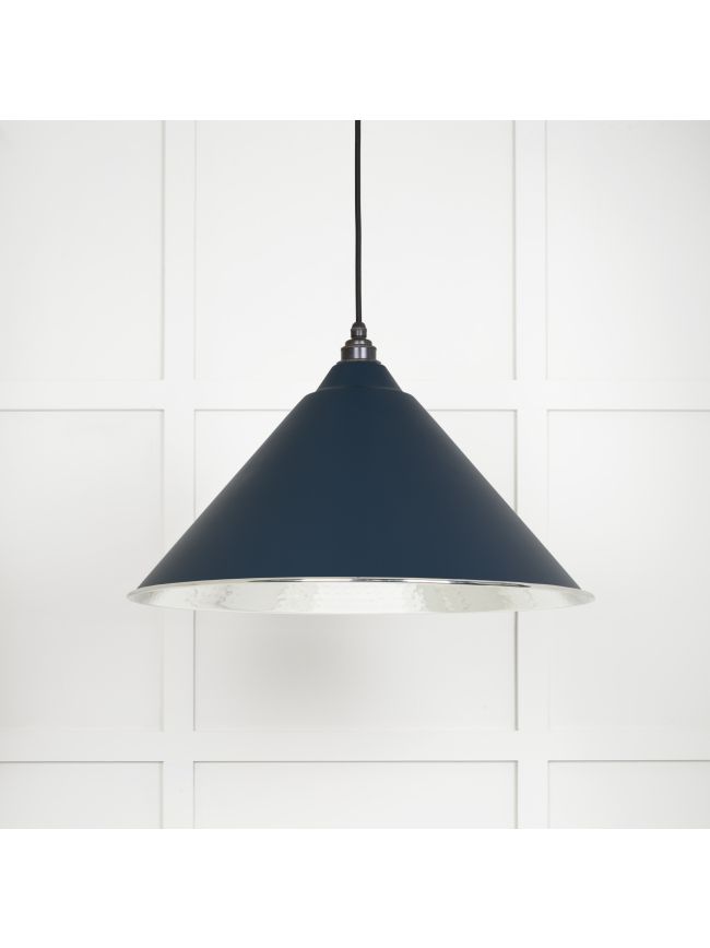 Hammered Nickel Hockley Pendant in Dusk