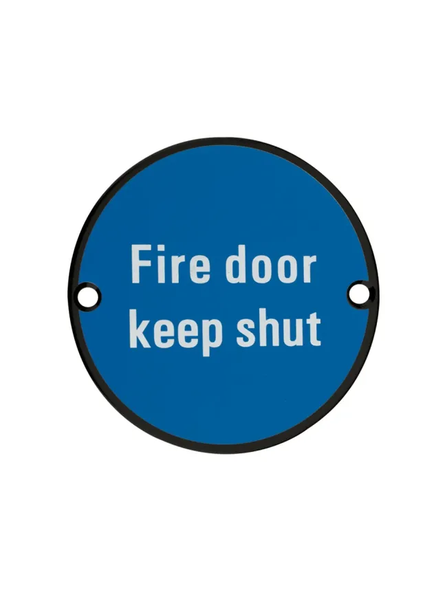 Zoo Hardware Fire Door Keep Shut - 76mm dia - Black