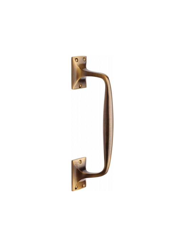 Heritage Brass Door Pull Handle Cranked Design 10" Antique Brass Finish