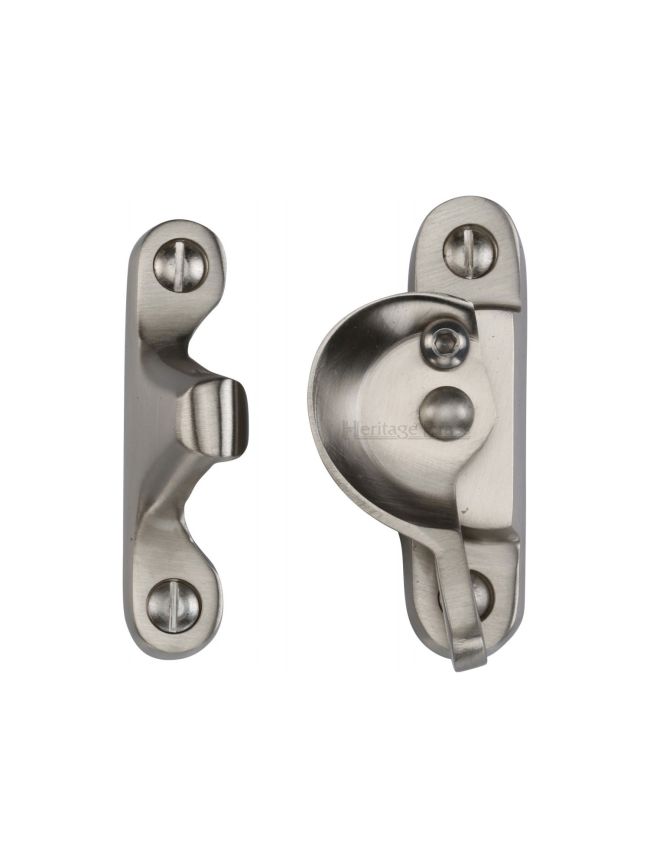 Heritage Brass Fitch Pattern Sash Fastener Lockable Satin Nickel Finish