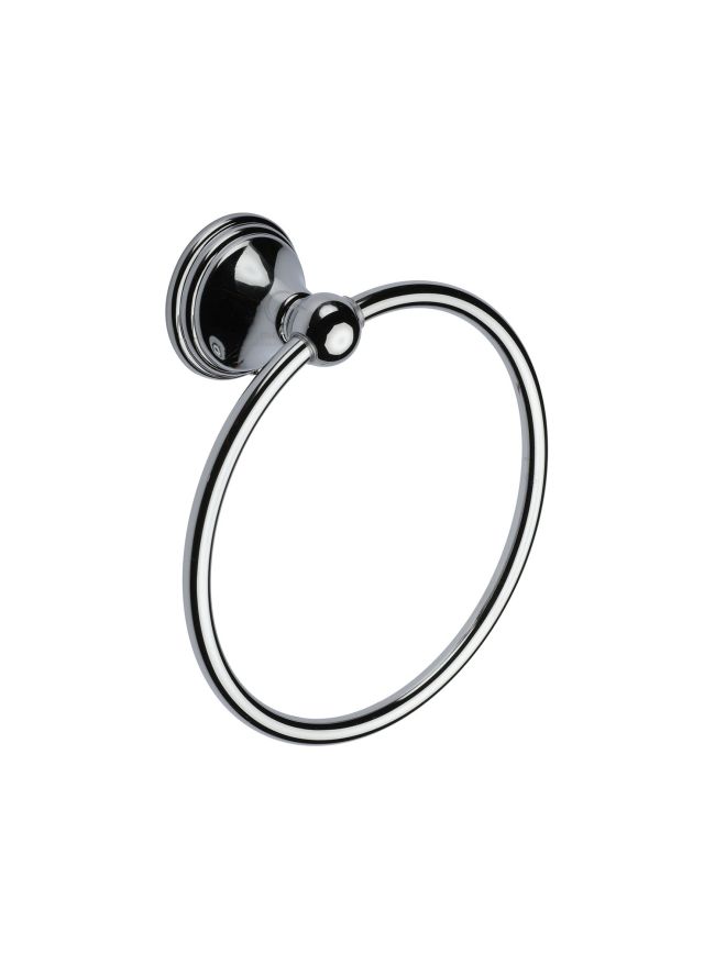Cambridge Wall Mounted Towel Ring, Towel Holder for Kitchen and Bathroom. Polished Chrome finish