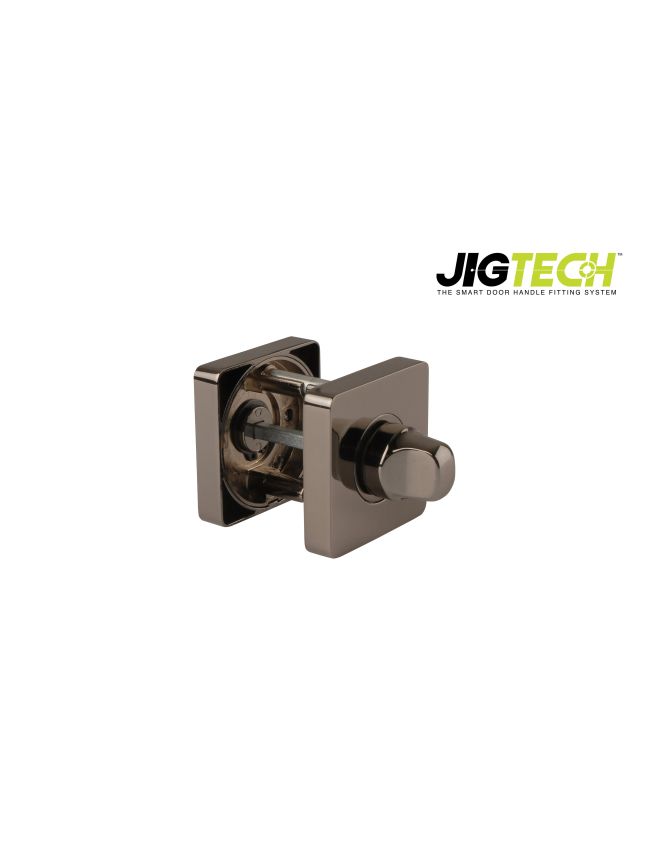 Jigtech Square Bathroom Turn & Release Set Black Nickel