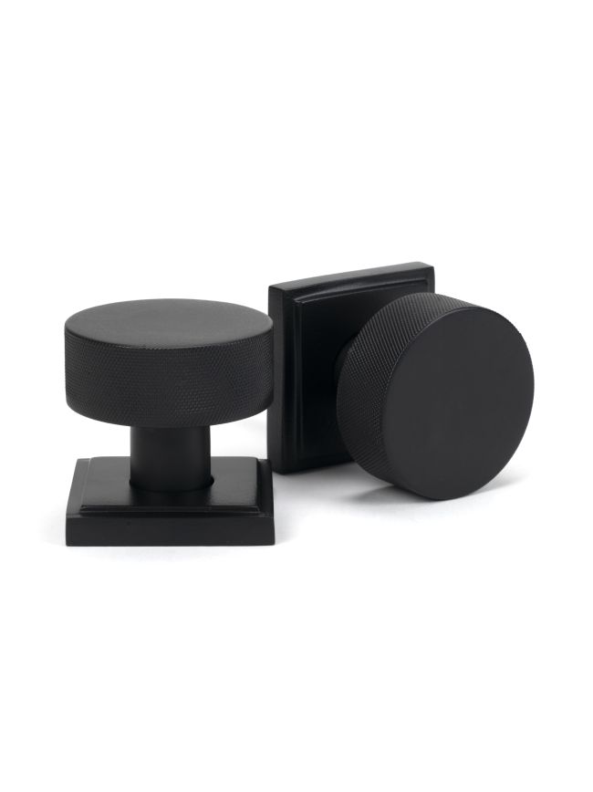 Matt Black Brompton Mortice/Rim Knob Set (Square)