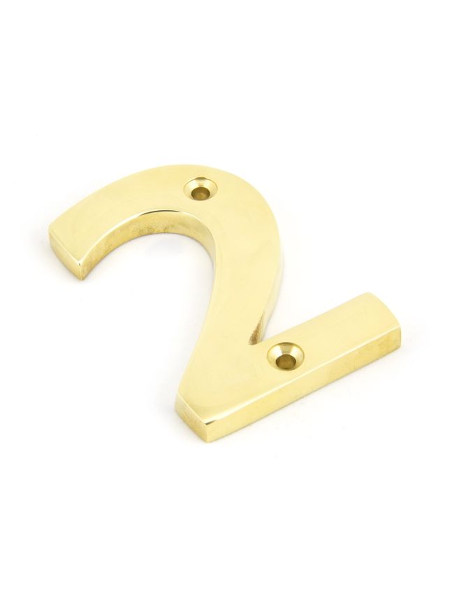 Polished Brass Numeral 2