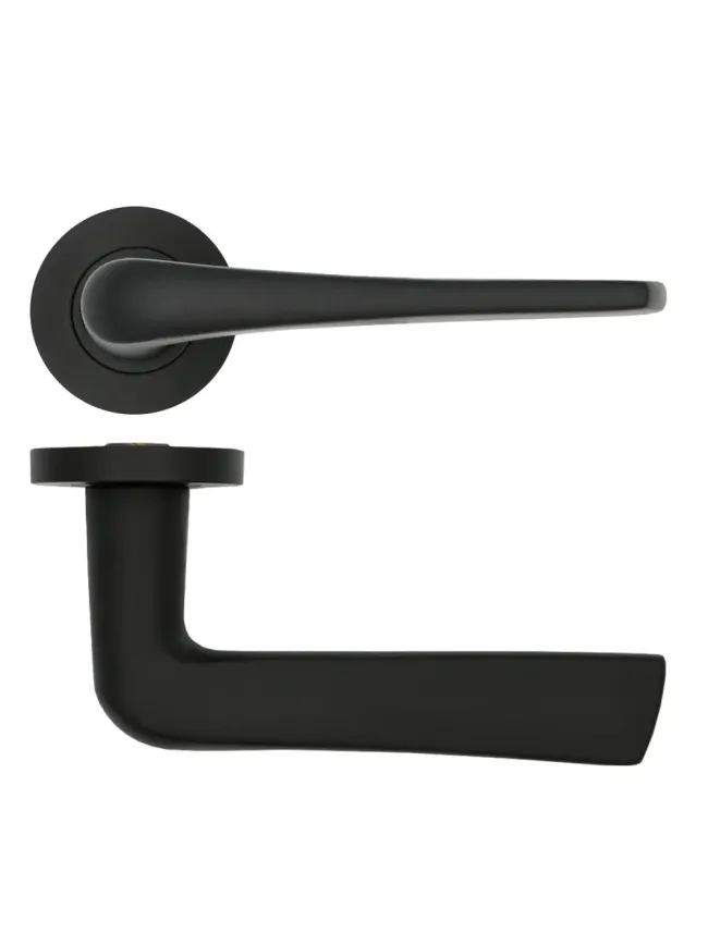 Zoo Hardware Como Lever on Round Rose - Black