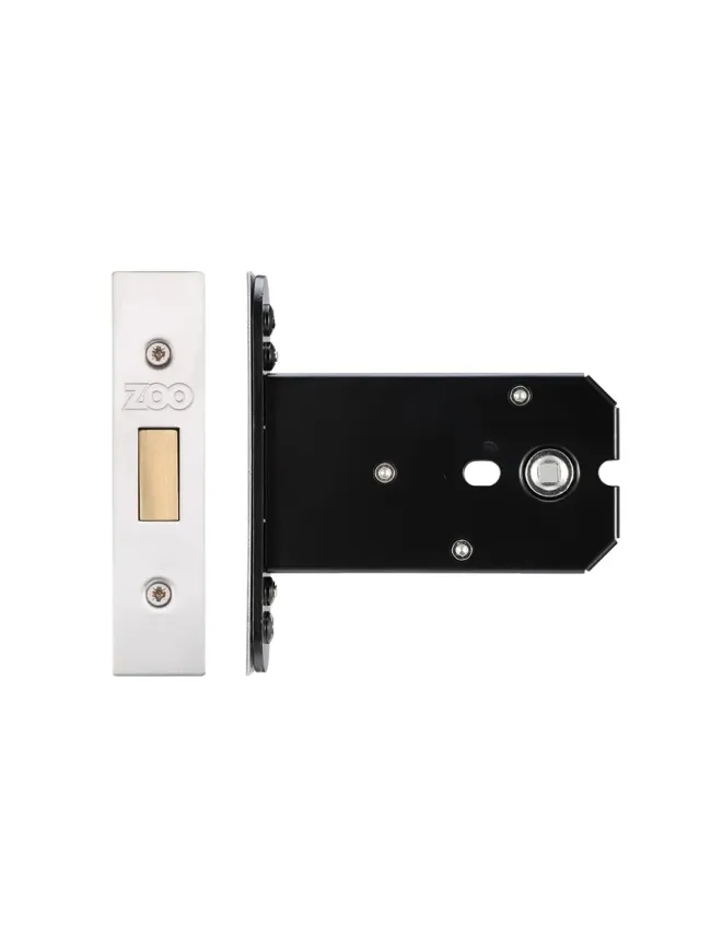 Zoo Hardware Flat Dead lock - 102mm C/W PVD Forend and Strike - Satin Stainless