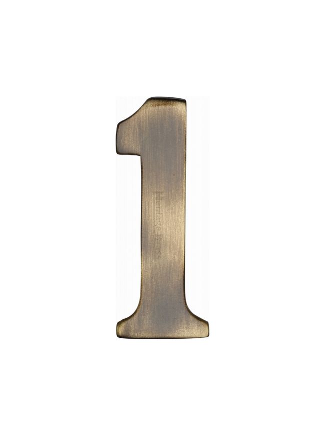 Heritage Brass Numeral 1 Self Adhesive 51mm (2") Antique Brass finish
