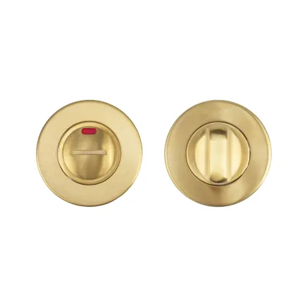 Zoo Hardware Turn and Release with Indicator complete with escutcheon and 5mm spindle - 52mm Rose - Grade 201 - Satin Brass