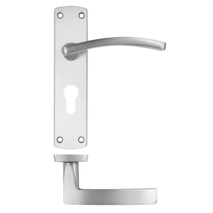 Zoo Hardware Toledo lever on euro backplate - Satin Chrome