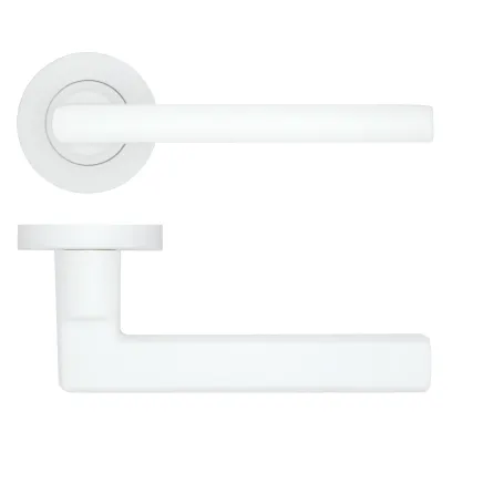 Zoo Hardware Varese Lever on Round Rose - White