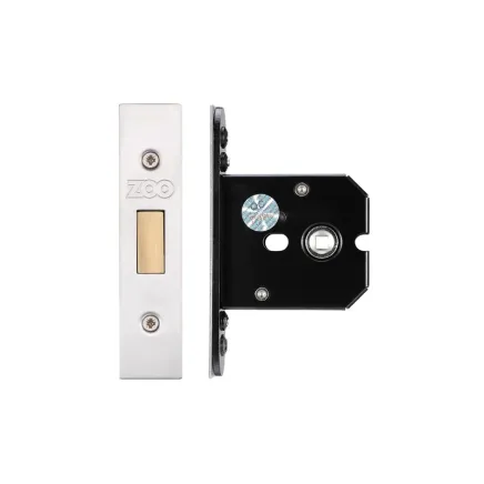 Zoo Hardware Flat Dead lock - 64mm C/W Stainless Steel Forend and Strike