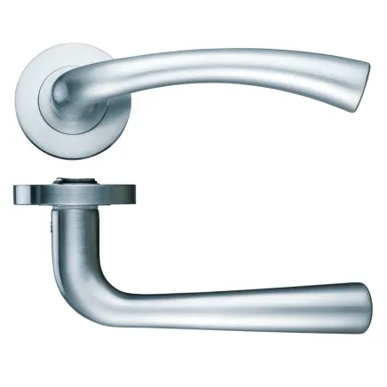 Zoo Hardware Florence lever on round rose - Satin Nickel