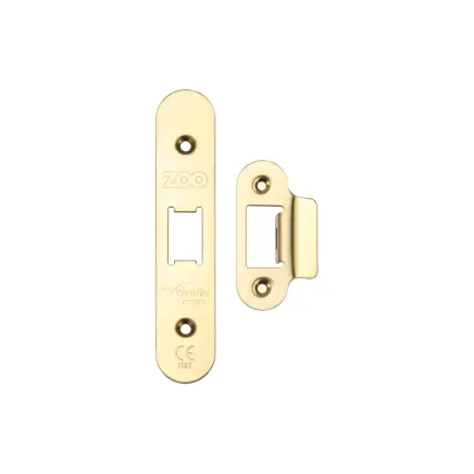 Zoo Hardware Spare Acc Pk for UK Flat Latch - contains Radius Forend, Strike and Fixing Screws