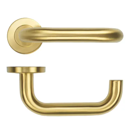 Zoo Hardware 19mm Tubular Lever on Round Rose 52mm x 8mm Push-on Rose - BS EN 1906 Grade 3 - Grade 201 - PVDSB