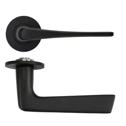 Zoo Hardware Como Lever on 4mm Round Slim Sprung Rose - Black