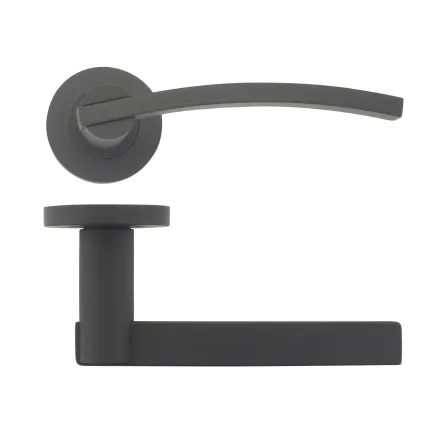 Zoo Hardware Adria lever on round rose - Oscuro Matt Black