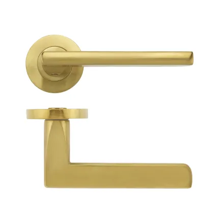 Zoo Hardware Venice lever on round rose - Favo Satin Brass