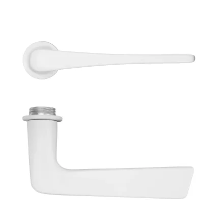 Zoo Hardware Como Lever on 32mm Round Mini Rose - White
