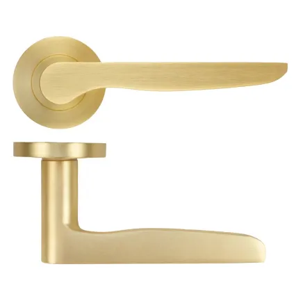 Zoo Hardware Vigo lever on rose - Satin Brass