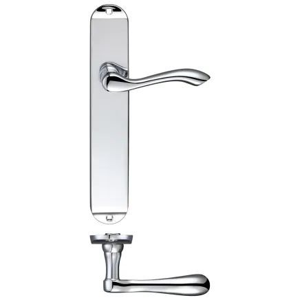 Zoo Hardware Arundel Lever Latch Furniture - Long Plate - Polished Chrome