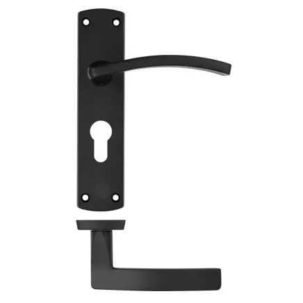 Zoo Hardware Toledo lever on euro backplate - Matt Black