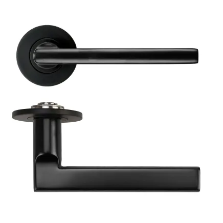 Zoo Hardware Varese Lever on 4mm Round Slim Sprung Rose - PVD Black
