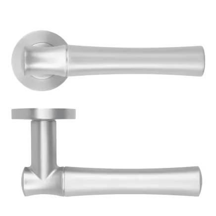 Zoo Hardware Aldo Lever On Round Rose - Satin Chrome