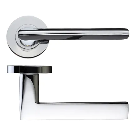 Zoo Hardware Vitorria Lever on Round Rose - Polished Chrome