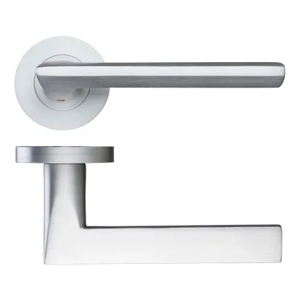 Zoo Hardware Vitorria Lever on Round Rose - Satin Chrome