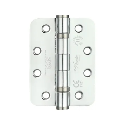 Zoo Hardware Ball Bearing Hinge - Steel 102 x 76 x 3mm - Radius - Polished Chrome