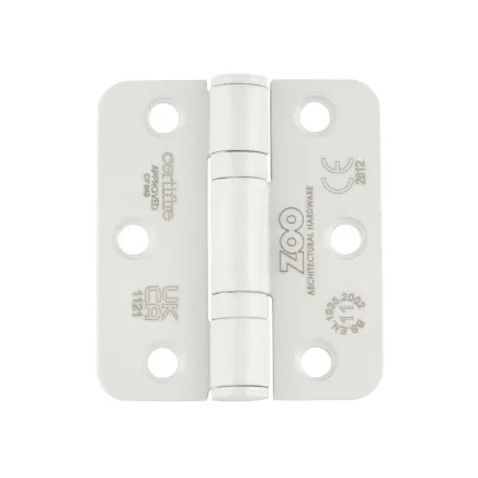 Zoo Hardware Grade 11 Ball Bearing Hinge Stainless Steel Radius - Grade 201 -76 x 67 x 2.5mm - White