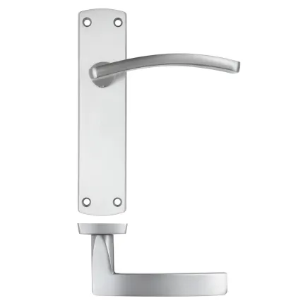 Zoo Hardware Toledo Lever on latch backplate - Satin Chrome