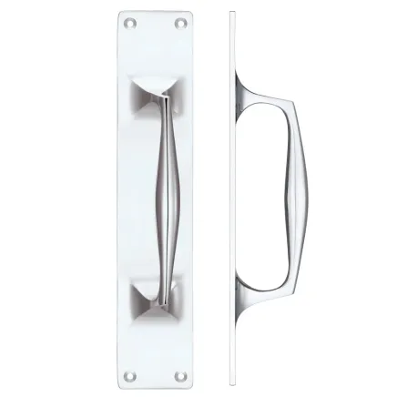 Zoo Hardware Pull Handle on Backplate - Polished Chrome