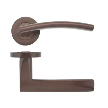 Zoo Hardware Amalfi lever on round rose - Etna Bronze